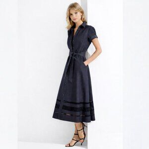 Carlisle Collection NWT Denim Blue Bell Dress Short Sleeve Fit Flare Dress